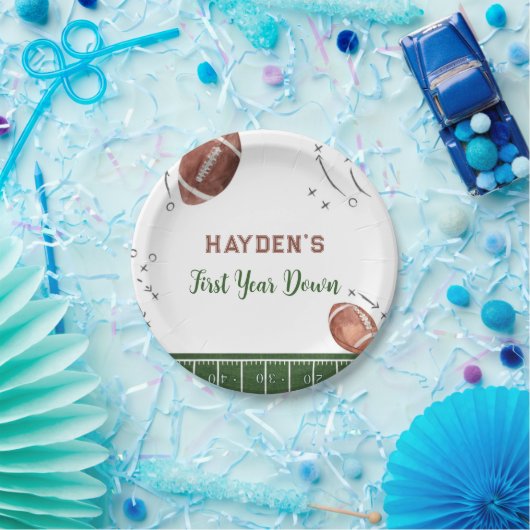 サッカー初年ダウン誕生日 ペーパープレート (パーティー)