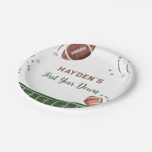 サッカー初年ダウン誕生日 ペーパープレート (アングル)