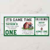 サッカー初年ダウン1歳の誕生日チケット 招待状 (正面)