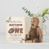 サッカー初年ダウン1歳の誕生日招待状 招待状 (スタンド正面)