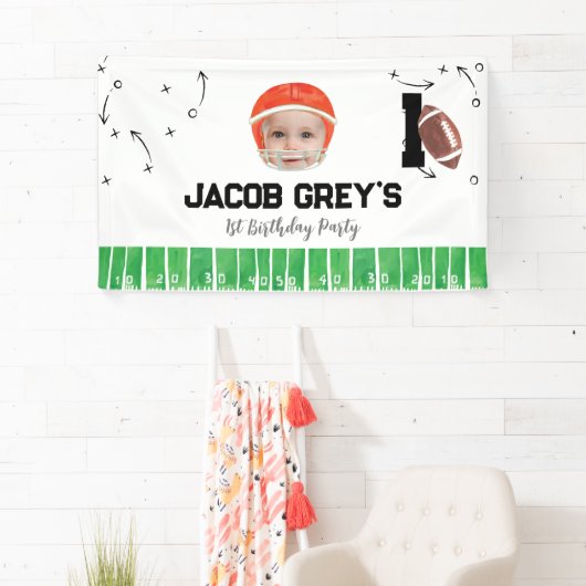 サッカー初年度ダウン1回目の誕生日パーティーバナー 横断幕 (インサイチュ)