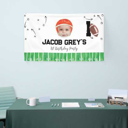 サッカー初年度ダウン1回目の誕生日パーティーバナー 横断幕 (トレードショー)