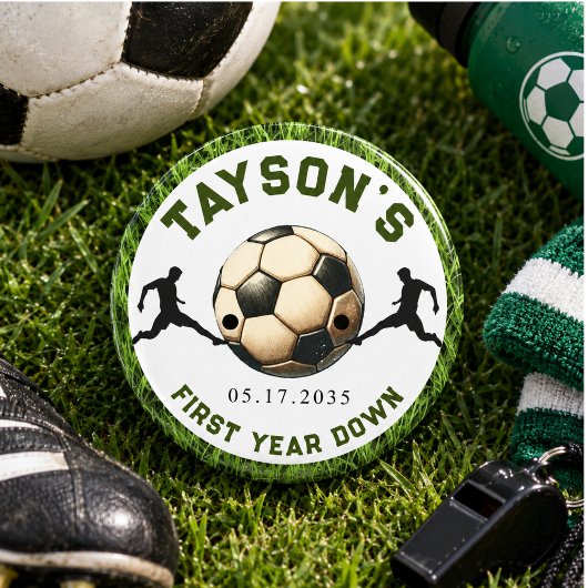 サッカー初年度終了 1歳の誕生日 缶バッジ