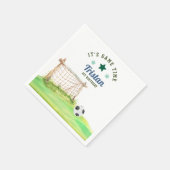 サッカー初心者「ゲームタイム」1歳の誕生日 スタンダードカクテルナプキン (角)
