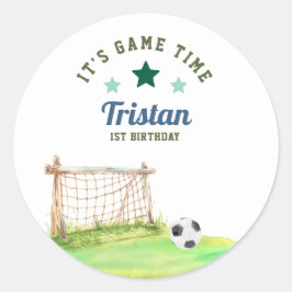 サッカー初心者「ゲームタイム」1歳の誕生日 ラウンドシール