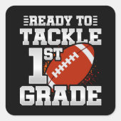 サッカー初日1年生新学期 スクエアシール (正面)