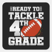 サッカー初日4年生新学期 スクエアシール (正面)