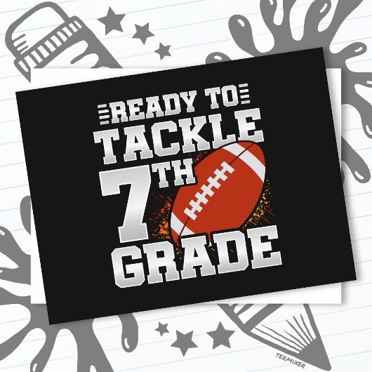 サッカー初日7年生新学期 ポストカード