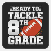 サッカー初日8年生新学期 スクエアシール (正面)