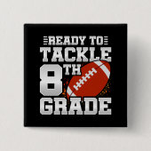 サッカー初日8年生新学期 缶バッジ (正面)