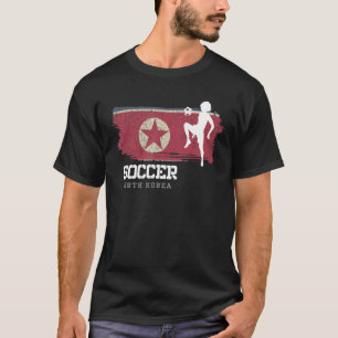 サッカー北朝鮮国旗サッカー女子サッカーギアー Tシャツ