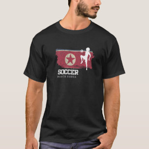 サッカー北朝鮮国旗サッカー女子サッカーギアー Tシャツ