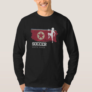 サッカー北朝鮮国旗サッカー女子サッカーギアー Tシャツ