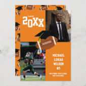 サッカー卒業スポーツオレンジ発表 招待状 (正面/裏面)