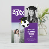 サッカー卒業スポーツパープルホワイト発表 招待状 (スタンド正面)