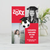 サッカー卒業スポーツ赤アナウンス 招待状 (スタンド正面)