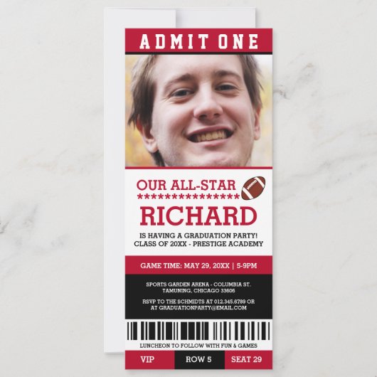 サッカー卒業パーティー招待状 招待状 (正面)