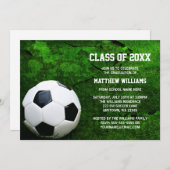 サッカー卒業記念パーティー発表招待状 招待状 (正面/裏面)