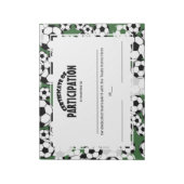 サッカー参加証明書 ノートパッド (回転)