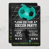 サッカー又はサッカーのパーティーシャルボード 招待状 (正面/裏面)