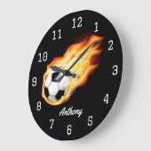 サッカー又はサッカーパーソナライズされた ラージ壁時計 (傾斜)