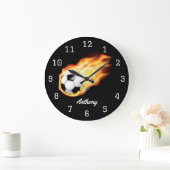 サッカー又はサッカーパーソナライズされた ラージ壁時計 (ホーム)