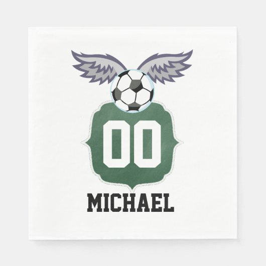 サッカー又はサッカーパーティー スタンダードランチョンナプキン (正面)