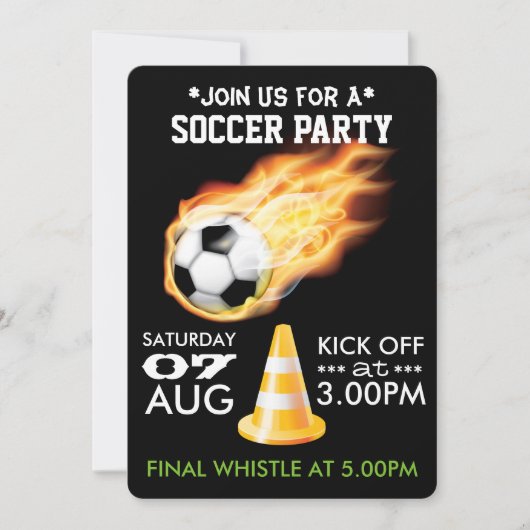 サッカー又はサッカーパーティー 招待状 (正面)