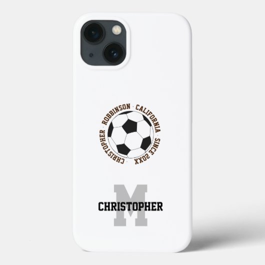 サッカー名イニシャルパーソナライズされた文字 Case-Mate iPhoneケース (裏面)