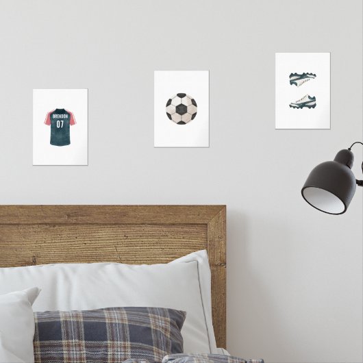 サッカー名前をカスタムする子供部屋セット3 (寝室)