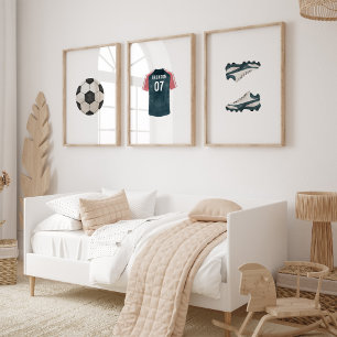 サッカー名前をカスタムする子供部屋セット3