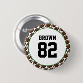 サッカー名番号チームスピリットスクールカラー 缶バッジ (正面&裏面)