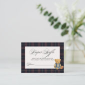 サッカー名門私立校風のベビーシャワーおむつラッフル エンクロージャーカード (スタンド正面)