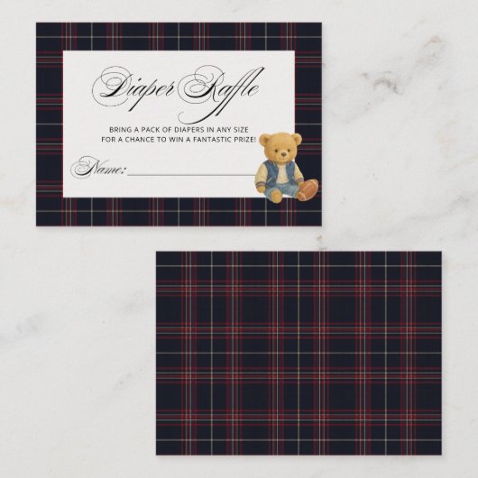 サッカー名門私立校風のベビーシャワーおむつラッフル エンクロージャーカード (正面/裏面)