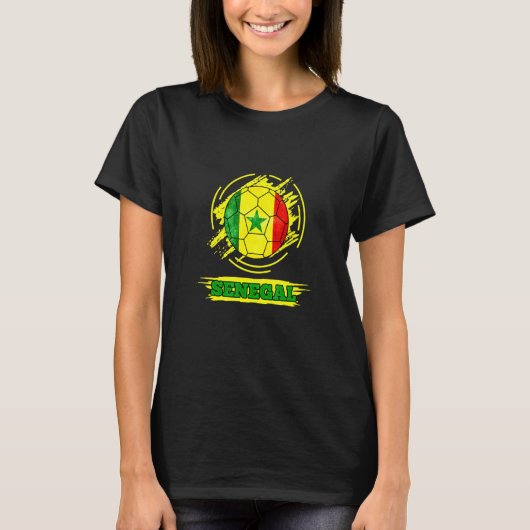 サッカー国国旗セネガルD003 0025 Tシャツ (正面)