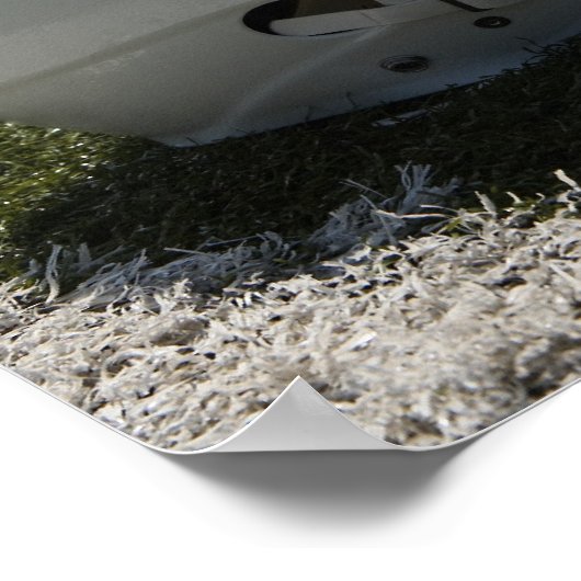 サッカー場のサッカーとフットボールのヘルメット ポスター (角)