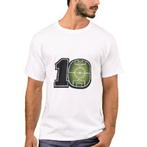サッカー場のミニマリストTシャツ 番号10