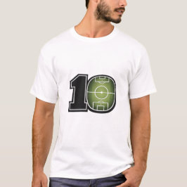 サッカー場のミニマリストTシャツ 番号10 Tシャツ