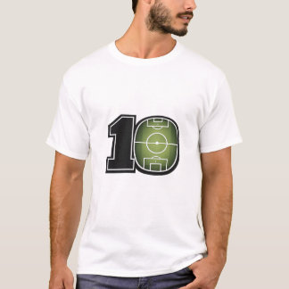 サッカー場のミニマリストTシャツ 番号10 Tシャツ