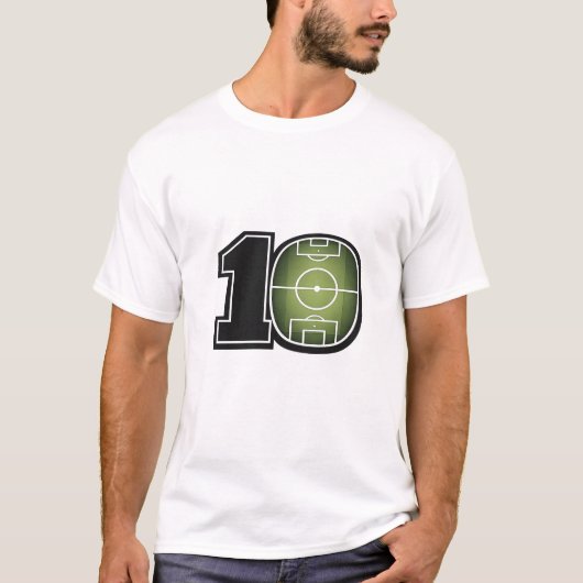 サッカー場のミニマリストTシャツ 番号10 Tシャツ (正面)