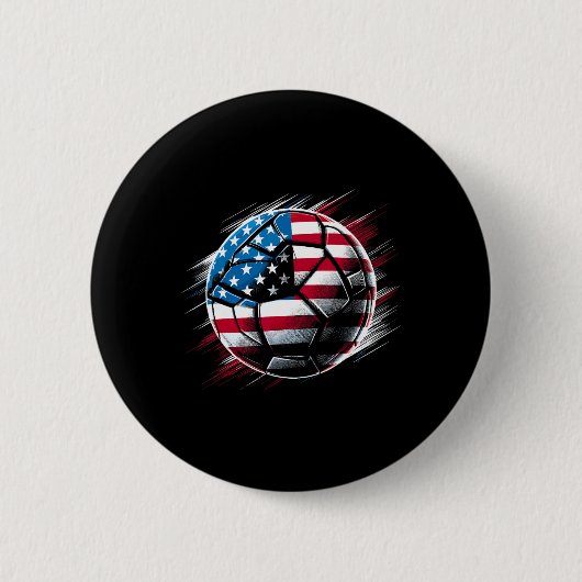 サッカー場の米国旗 缶バッジ (正面)