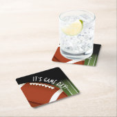 サッカー場の試合日 スクエアペーパーコースター (インサイチュ)