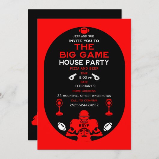 サッカー大ゲームTVウォッチパーティー 案内状 (正面/裏面)
