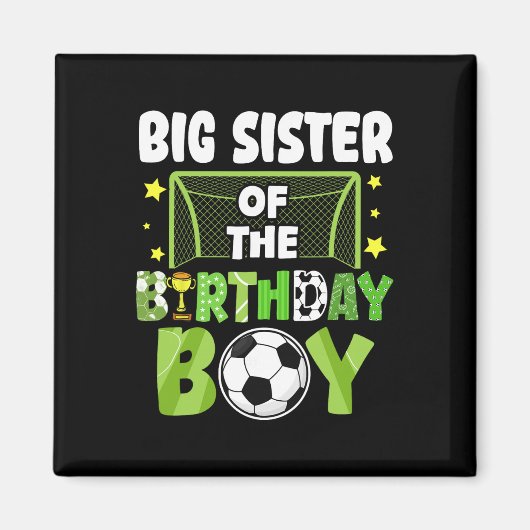 サッカー大好きお姉ちゃんのお誕生日パーティー サッカー家族 マグネット (正面)