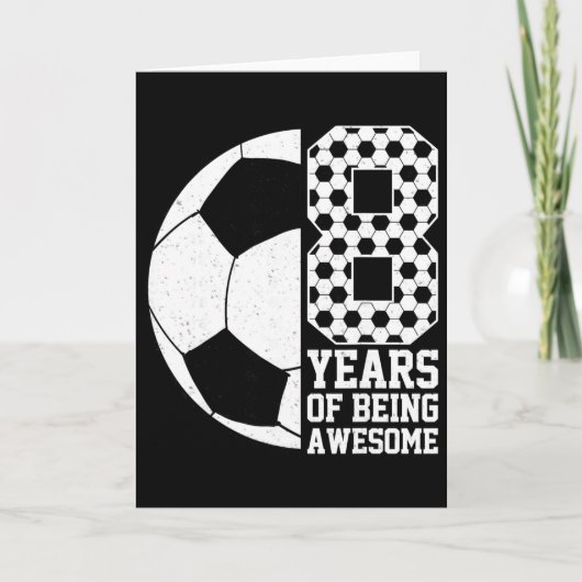 サッカー大好きっ子8歳 誕生日おめでとう8周年 カード (正面)