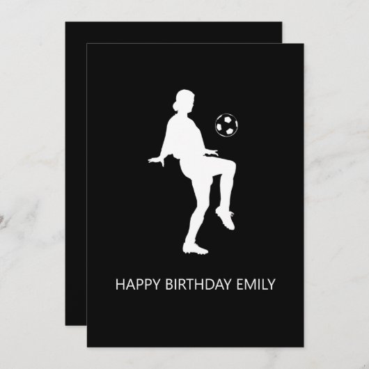 サッカー大好きな女の子の誕生日おめでとう (正面/裏面)