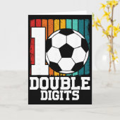 サッカー大好き10歳の誕生日プレゼント - 10歳の誕生日 カード (黄色い花)