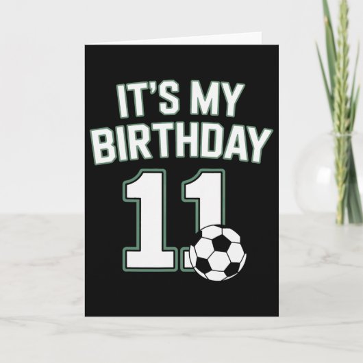 サッカー大好き11歳の誕生日おめでとう ユースサッカー カード (正面)