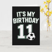 サッカー大好き11歳の誕生日おめでとう ユースサッカー カード (黄色い花)