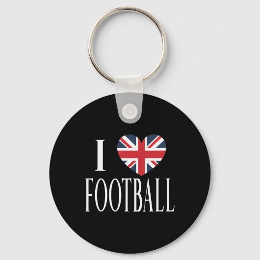 サッカー大好き!イギリス国旗ハート サッカー愛 キーホルダー (正面)
